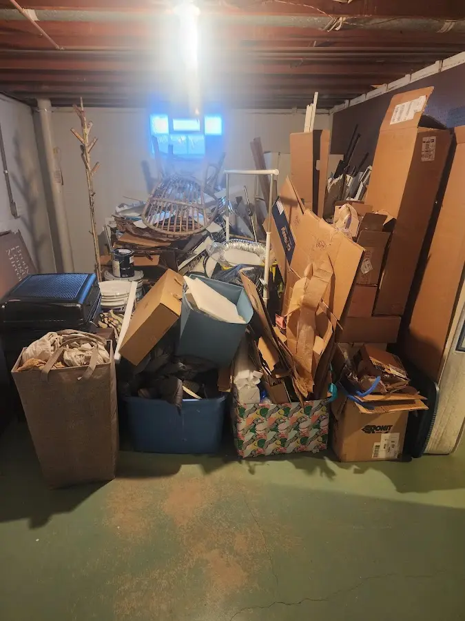 Roll-off dumpster container at job site for 15 Yard Dumpster Rental in Lockland